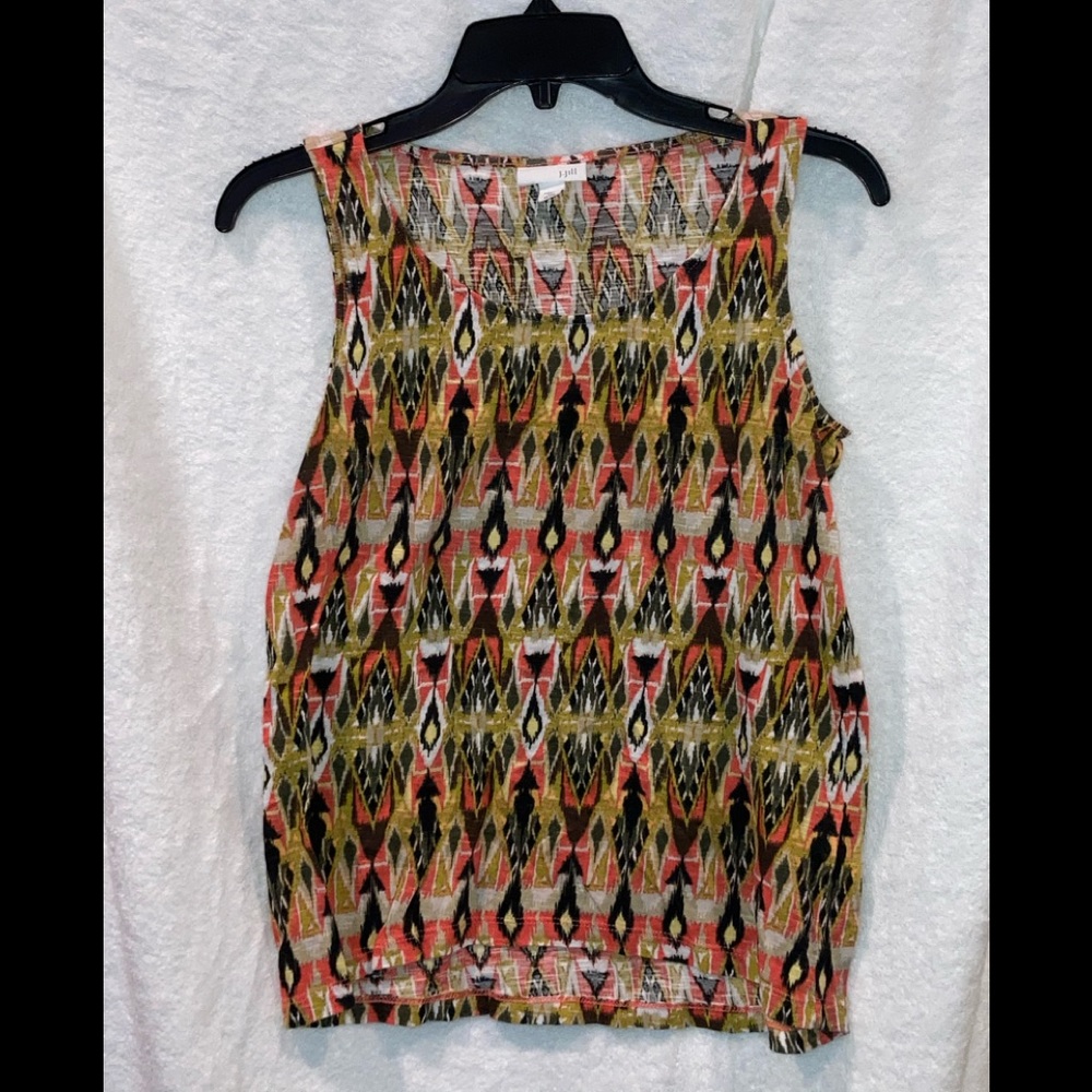 Multicolored patterned tank top JJill
